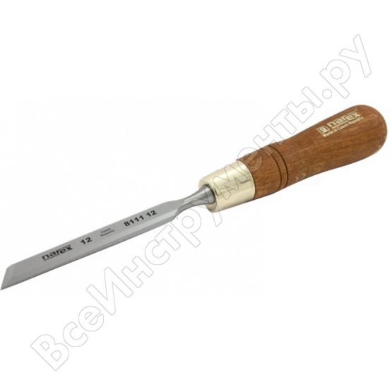 Косая правая стамеска с ручкой narex wood line plus 12 мм 811112
