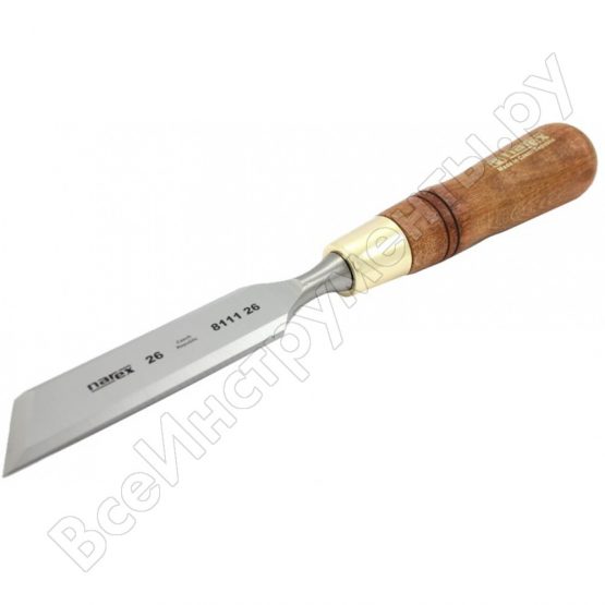 Косая правая стамеска с ручкой narex wood line plus 26 мм 811126