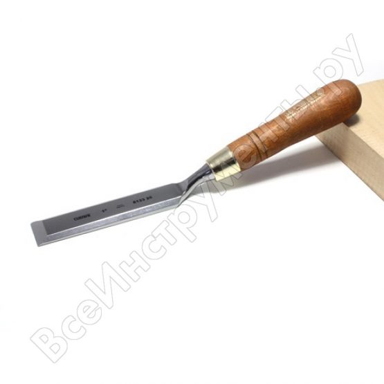 Плоская изогнутая стамеска с ручкой narex wood line plus 25 мм 813325